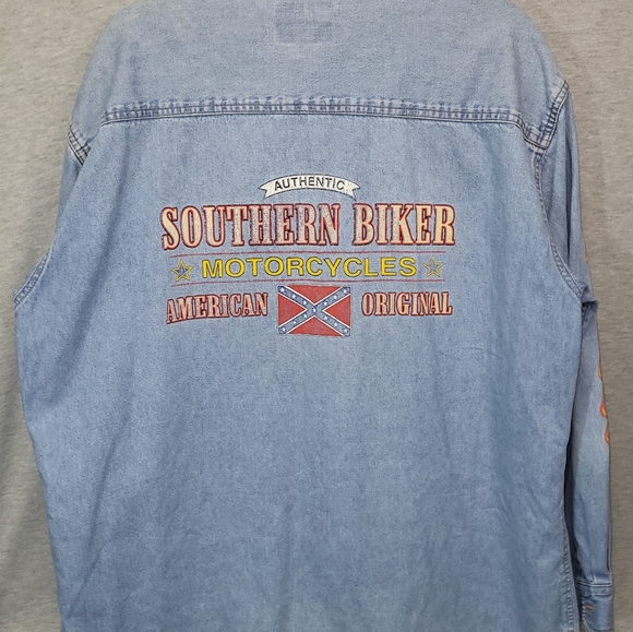 Denim Southern Biker Motorcycle shirt size XL by "Real Good Denim by Allsports" - Picture 2 of 6